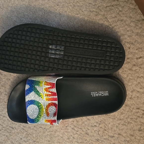Michael Kors rhinestone rainbow slides - Picture 3 of 4